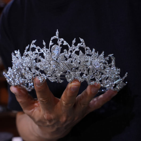 st1-17657 Oversize Euroepan Zircon Wedding Tiaras Crowns