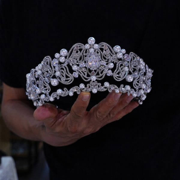 st1-17719 European Pearls&Zircon6 Wedding Tiaras