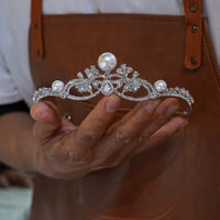 17813 Korean Pearls&Crystal Wedding Tiaras Headpieces