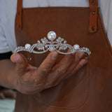 17813 Korean Pearls&Crystal Wedding Tiaras Headpieces