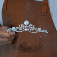 17813 Korean Pearls&Crystal Wedding Tiaras Headpieces