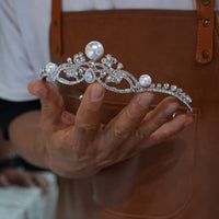 17813 Korean Pearls&Crystal Wedding Tiaras Headpieces