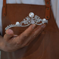 17813 Korean Pearls&Crystal Wedding Tiaras Headpieces