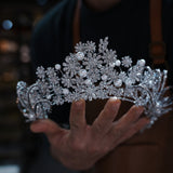 st1-17502 Pearls&Zircon Wedding Tiaras Crowns