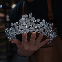 st1-17502 Pearls&Zircon Wedding Tiaras Crowns