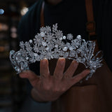 st1-17502 Pearls&Zircon Wedding Tiaras Crowns