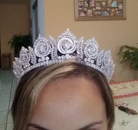 Full Zircon Crystal Wedding Hair Accessories Brides Royal Princess Hairbands Queen Silver Tiaras Crowns
