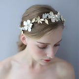 Baroque Leaves Brides Hairbands Bridal Crystal Headbands Wedding Hair Jewelry G4159
