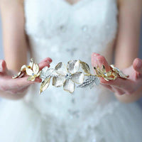 Baroque Leaves Brides Hairbands Bridal Crystal Headbands Wedding Hair Jewelry G4159
