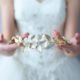 Baroque Leaves Brides Hairbands Bridal Crystal Headbands Wedding Hair Jewelry G4159