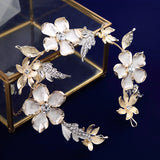 Baroque Leaves Brides Hairbands Bridal Crystal Headbands Wedding Hair Jewelry G4159