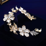 Baroque Leaves Brides Hairbands Bridal Crystal Headbands Wedding Hair Jewelry G4159