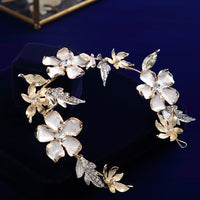 Baroque Leaves Brides Hairbands Bridal Crystal Headbands Wedding Hair Jewelry G4159
