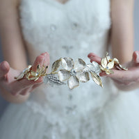 Baroque Leaves Brides Hairbands Bridal Crystal Headbands Wedding Hair Jewelry G4159