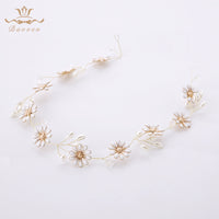 Sunflower Soft Brides Hairbands Long Wedding Hair Accessories Girls Party Dress Accessories