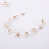 Sunflower Soft Brides Hairbands Long Wedding Hair Accessories Girls Party Dress Accessories