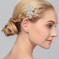Woman Crystal Brides Hair Combs European Leaves Gold Hair Sticks Wedding Hair Accessory