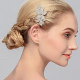 Woman Crystal Brides Hair Combs European Leaves Gold Hair Sticks Wedding Hair Accessory