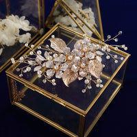 Flower Brides Hair Combs Leaves Hairbands Rhinestone Hair Sticks Wedding Hair Accessories J6221
