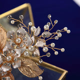 Flower Brides Hair Combs Leaves Hairbands Rhinestone Hair Sticks Wedding Hair Accessories J6221