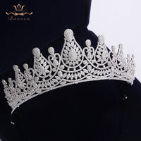 Top Quality Stunning Gold Full Zircon Wedding Hairbands for Brides Crystal Tiaras Crowns Wedding Hair Accessories