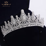 Top Quality Stunning Gold Full Zircon Wedding Hairbands for Brides Crystal Tiaras Crowns Wedding Hair Accessories
