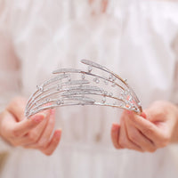 Royal Zircons Tiaras Crown Silver Wedding Hairbands Plated Crystal Wedding Hair Accessories Prom Jewelry