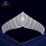 Royal Gold Silver Crystal Tiaras Crowns for Brides Wedding Full Zircon Hairbands Evening Hair Accessories
