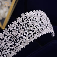 Luxurious Zircon Tiara Bridal Hair Jewelry Wedding Hair Accessories Queen Wedding Crystal Crowns Tiaras