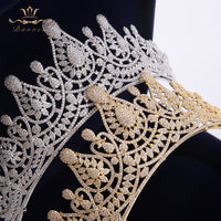 Top Quality Stunning Gold Full Zircon Wedding Hairbands for Brides Crystal Tiaras Crowns Wedding Hair Accessories