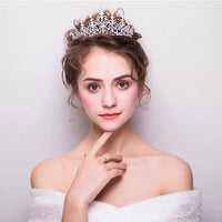 Royal Zircon Brides Tiaras Crowns Crystal Brides Hairbands Queen Headpieces Wedding Hair Accessories