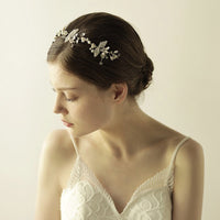 Wedding Handmade Silver Hairbands Brides Korean Soft Pearls Tiara Head Wear Crystal Hair Jewelry