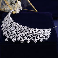 Oversize Royal Princes Wedding Full Zircon Bridal Tiaras Crowns Plated Crystal For Brides Evening Hair Jewelry