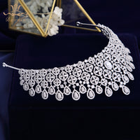 Oversize Royal Princes Wedding Full Zircon Bridal Tiaras Crowns Plated Crystal For Brides Evening Hair Jewelry