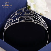 Royal Zircons Tiaras Crown Silver Wedding Hairbands Plated Crystal Wedding Hair Accessories Prom Jewelry