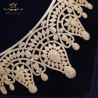 Top Quality Stunning Gold Full Zircon Wedding Hairbands for Brides Crystal Tiaras Crowns Wedding Hair Accessories
