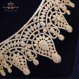 Top Quality Stunning Gold Full Zircon Wedding Hairbands for Brides Crystal Tiaras Crowns Wedding Hair Accessories
