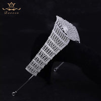 Royal Gold Silver Crystal Tiaras Crowns for Brides Wedding Full Zircon Hairbands Evening Hair Accessories