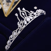 Sparkly Silver Tiaras Headpieces for Brides Zircon Crystal Bridal Crowns Wedding Hairbands Evening Hair Accessories