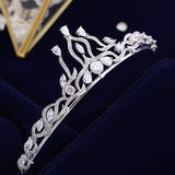 Sparkly Silver Tiaras Headpieces for Brides Zircon Crystal Bridal Crowns Wedding Hairbands Evening Hair Accessories
