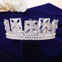 Royal Diana Princess Full Zircon Bride Tiaras Tocado Novia Headband