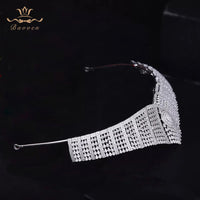 Royal Gold Silver Crystal Tiaras Crowns for Brides Wedding Full Zircon Hairbands Evening Hair Accessories
