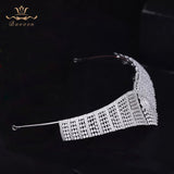 Royal Gold Silver Crystal Tiaras Crowns for Brides Wedding Full Zircon Hairbands Evening Hair Accessories