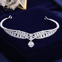 European Simple Zircon Tiaras Headpieces Plated Crystal Wedding Crowns Brides Hair Accessories Evening Jewelry Gifts