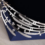 Royal Zircons Tiaras Crown Silver Wedding Hairbands Plated Crystal Wedding Hair Accessories Prom Jewelry
