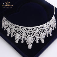 Top Quality Stunning Gold Full Zircon Wedding Hairbands for Brides Crystal Tiaras Crowns Wedding Hair Accessories