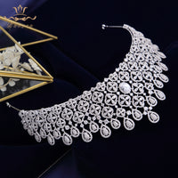 Oversize Royal Princes Wedding Full Zircon Bridal Tiaras Crowns Plated Crystal For Brides Evening Hair Jewelry