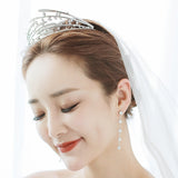 Royal Zircons Tiaras Crown Silver Wedding Hairbands Plated Crystal Wedding Hair Accessories Prom Jewelry