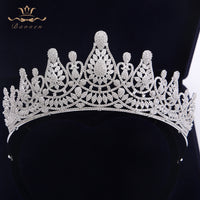 Top Quality Stunning Gold Full Zircon Wedding Hairbands for Brides Crystal Tiaras Crowns Wedding Hair Accessories