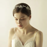 Wedding Handmade Silver Hairbands Brides Korean Soft Pearls Tiara Head Wear Crystal Hair Jewelry